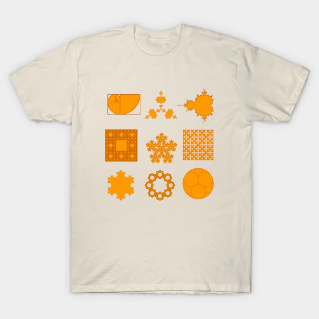 9 Fractals- orange red-orange T-Shirt by candhdesigns